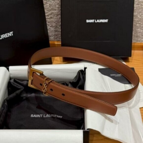 Signature Saint Laurent Brown Waist Belt - Picture 4 of 9